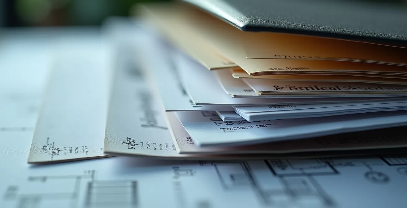 Carpeta profesional con documentos organizados de valoración inmobiliaria