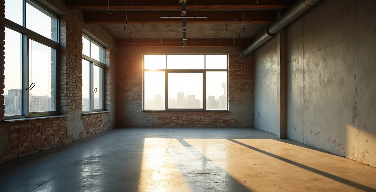 Proceso de transformación de un local comercial abandonado en modernos lofts residenciales