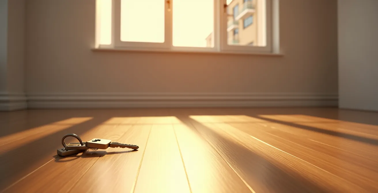 Interior de vivienda vacía con luz natural esperando inquilino para alquiler